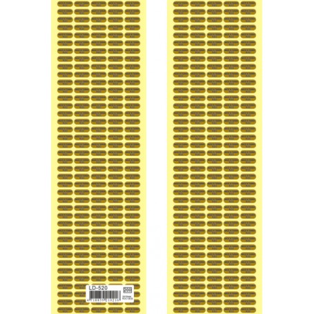 龍德 LD-520(ROC) 產地標籤 金箔紙 黑色 5x15mm 100格 10000張/包