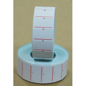龍德 LD-1401 標價紙 白模造材質 紅色 12x21.5mm 1箱/100卷
