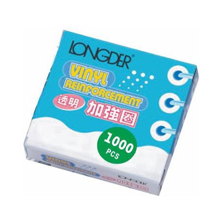 龍德 LD-552 隱形加強圈 透明PET材質 透明 12mm 1000張/盒