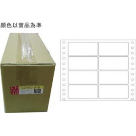龍德 LD-683-W-B(白)36X91MM 電腦連續標籤 白模造材質 白色 36x91mm 8格 16000張/箱