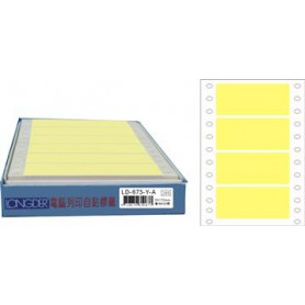 龍德 LD-673-Y-A(黃)36X70MM 電腦連續標籤 色模造材質 黃色 36x70mm 4格 600張/盒