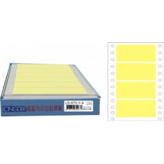 龍德 LD-673-Y-A(黃)36X70MM 電腦連續標籤 色模造材質 黃色 36x70mm 4格 600張/盒