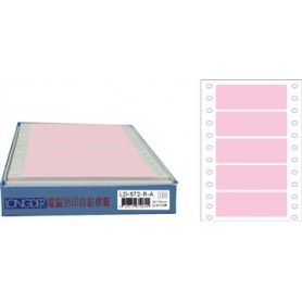 龍德 LD-672-R-A(紅)28X70MM 電腦連續標籤 色模造材質 紅色 28x70mm 5格 750張/盒