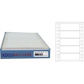 龍德 LD-672-W-A(白)28X70MM 電腦連續標籤 白模造材質 白色 28x70mm 5格 750張/盒