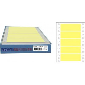 龍德 LD-672-Y-A(黃)28X70MM 電腦連續標籤 色模造材質 紅色 28x70mm 5格 750張/盒
