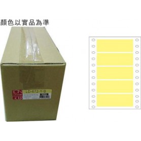 龍德 LD-672-Y-B(黃)28X70MM 電腦連續標籤 色模造材質 黃色 28x70mm 5格 10000張/箱