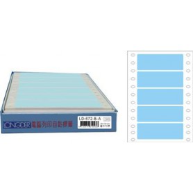 龍德 LD-672-B-A(藍)28X70MM 電腦連續標籤 色模造材質 藍色 28x70mm 5格 750張/盒