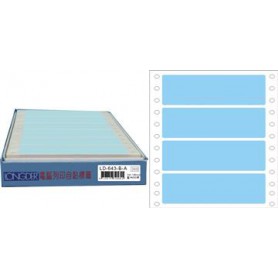 龍德 LD-643-B-A(藍)36X140MM 電腦連續標籤 色模造材質 藍色 36x140mm 4格 600張/盒