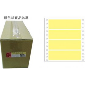 龍德 LD-643-Y-B(黃)36X140MM 電腦連續標籤 色模造材質 黃色 36x140mm 4格 8000張/箱