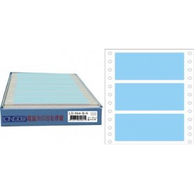龍德 LD-644-B-A(藍)48X140MM 電腦連續標籤 色模造材質 藍色 48x140mm 3格 450張/盒