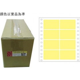 龍德 LD-650-Y-B(黃)36X76MM 電腦連續標籤 色模造材質 黃色 36x76mm 8格 16000張/箱