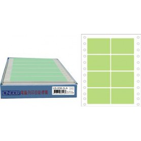龍德 LD-638-G-A(綠)35X65MM 電腦連續標籤 色模造材質 綠色 35x65mm 8格 1200張/盒