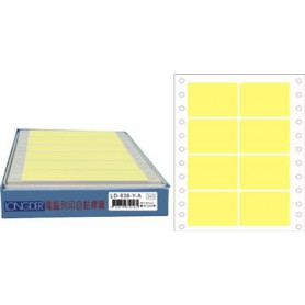 龍德 LD-638-Y-A(黃)35X65MM 電腦連續標籤 色模造材質 黃色 35x65mm 8格 1200張/盒