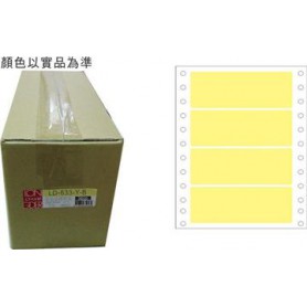 龍德 LD-633-Y-B(黃)36X130MM 電腦連續標籤 色模造材質 黃色 36x130mm 4格 8000張/箱