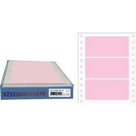 龍德 LD-634-R-A(紅)48X130MM 電腦連續標籤 色模造材質 紅色 48x130mm 3格 450張/盒