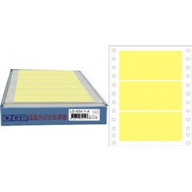 龍德 LD-634-Y-A(黃)48X130MM 電腦連續標籤 色模造材質 黃色 48x130mm 3格 450張/盒