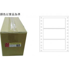 龍德 LD-634-W-B(白)48X130MM 電腦連續標籤 白模造材質 白色 48x130mm 3格 6000張/箱