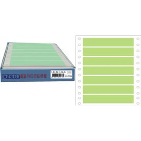龍德 LD-641-G-A(綠)18X140MM 電腦連續標籤 色模造材質 綠色 18x140mm 7格 1050張/盒