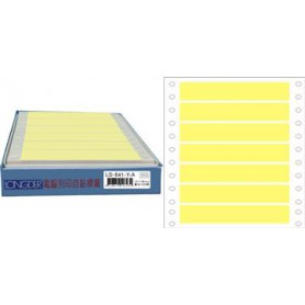 龍德 LD-641-Y-A(黃)18X140MM 電腦連續標籤 色模造材質 黃色 18x140mm 7格 1050張/盒