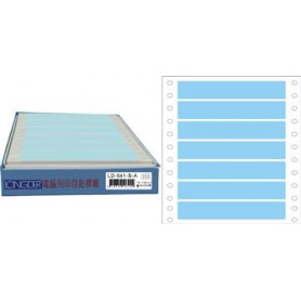 龍德 LD-641-B-A(藍)18X140MM 電腦連續標籤 色模造材質 藍色 18x140mm 7格 1050張/盒