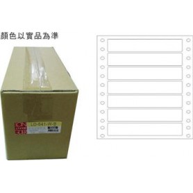 龍德 LD-641-W-B(白)18X140MM 電腦連續標籤 白模造材質 白色 18x140mm 7格 14000張/箱