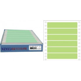 龍德 LD-642-G-A(綠)24X140MM 電腦連續標籤 色模造材質 綠色 24x140mm 6格 900張/盒