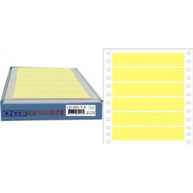 龍德 LD-642-Y-A 電腦連續標籤 色模造材質 黃色 24x140mm 6格 900張/盒