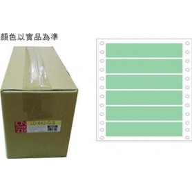 龍德 LD-642-G-B(綠)24X140MM 電腦連續標籤 色模造材質 綠色 24x140mm 6格 12000張/箱