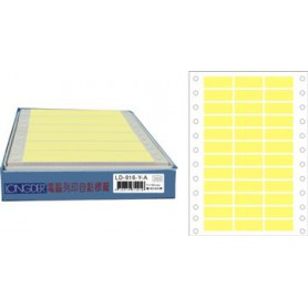 龍德 LD-616-Y-A(黃)11X30MM 電腦連續標籤 色模造材質 黃色 11x30mm 36格 5400張/盒