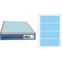 龍德 LD-623-B-A(藍)36X120MM 電腦連續標籤 色模造材質 藍色 36x120mm 4格 600張/盒