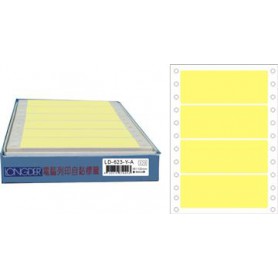 龍德 LD-623-Y-A(黃)36X120MM 電腦連續標籤 色模造材質 黃色 36x120mm 4格 600張/盒