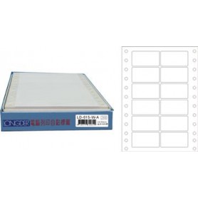 龍德 LD-615-W-A(白)24X54MM 電腦連續標籤 白模造材質 白色 24x54mm 12格 1800張/盒
