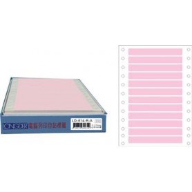 龍德 LD-614-R-A(紅)11X110MM 電腦連續標籤 色模造材質 紅色 11x110mm 12格 1800張/盒