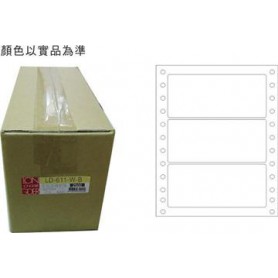龍德 LD-611-W-B(白)48X110MM 電腦連續標籤 白模造材質 白色 48x110mm 3格 6000張/箱