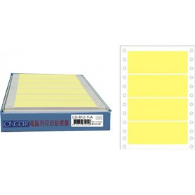 龍德 LD-612-Y-A(黃)36X110MM 電腦連續標籤 色模造材質 黃色 36x110mm 4格 600張/盒