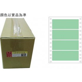 龍德 LD-612-G-B(綠)36X110MM 電腦連續標籤 色模造材質 綠色 36x110mm 4格 8000張/箱