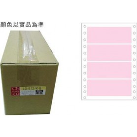 龍德 LD-612-R-B(紅)36X110MM 電腦連續標籤 色模造材質 紅色 36x110mm 4格 8000張/箱