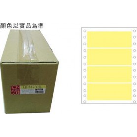 龍德 LD-612-Y-B(黃)36X110MM 電腦連續標籤 色模造材質 黃色 36x110mm 4格 8000張/箱