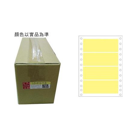 龍德 LD-612-Y-B(黃)36X110MM 電腦連續標籤 色模造材質 黃色 36x110mm 4格 8000張/箱
