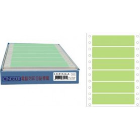 龍德 LD-613-G-A(綠)24X110MM 電腦連續標籤 色模造材質 綠色 24x110mm 6格 900張/盒