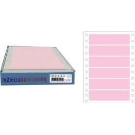龍德 LD-613-R-A(紅)24X110MM 電腦連續標籤 色模造材質 紅色 24x110mm 6格 900張/盒