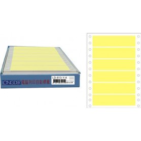 龍德 LDF-613-Y-A(黃)24X110MM 電腦連續標籤 色模造材質 黃色 24x110mm 6格 900張/盒