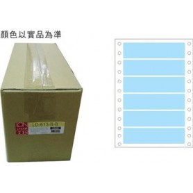 龍德 LD-613-B-B(藍)24X110MM 電腦連續標籤 色模造材質 藍色 24x110mm 6格 12000張/箱