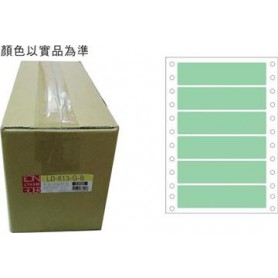 龍德 LD-613-G-B(綠)24X110MM 電腦連續標籤 色模造材質 綠色 24x110mm 6格 12000張/箱