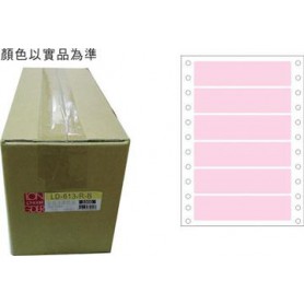 龍德 LD-613-R-B(紅)24X110MM 電腦連續標籤 色模造材質 紅色 24x110mm 6格 12000張/箱