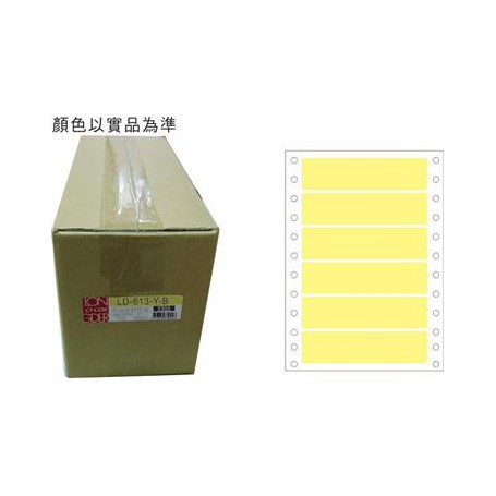 龍德 LD-613-Y-B(黃)24X110MM 電腦連續標籤 色模造材質 黃色 24x110mm 6格 12000張/箱