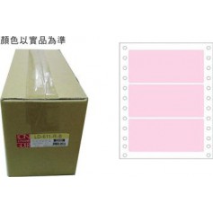 龍德 LD-611-R-B(紅)48X110MM 電腦連續標籤 色模造材質 粉紅色 48x110mm 3格 6000張/箱