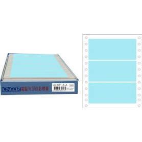 龍德 LD-611-B-A(藍)48X110MM 電腦連續標籤 色模造材質 淺藍色 48x110mm 3格 450張/盒