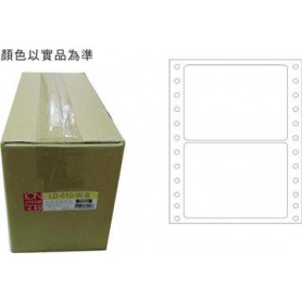 龍德 L-610-W-B(白)74X110MM 電腦連續標籤 白模造材質 白色 74x110mm 2格 4000張/箱