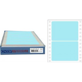 龍德 LD-610-B-A(藍)74X110MM 電腦連續標籤 色模造材質 淺藍色 74x110mm 2格 300張/盒